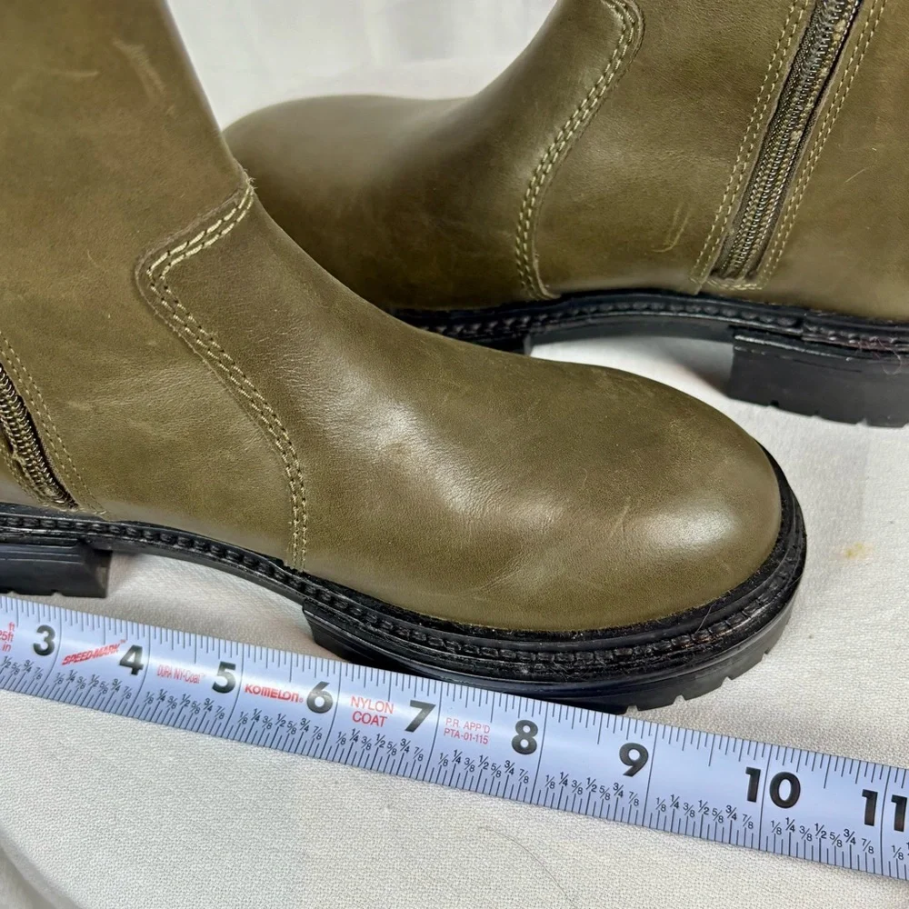 ZARA‎ Olive Green Leather Chelsea Boots Women’s EU 35 / US 3.5 /  Junior 4.5